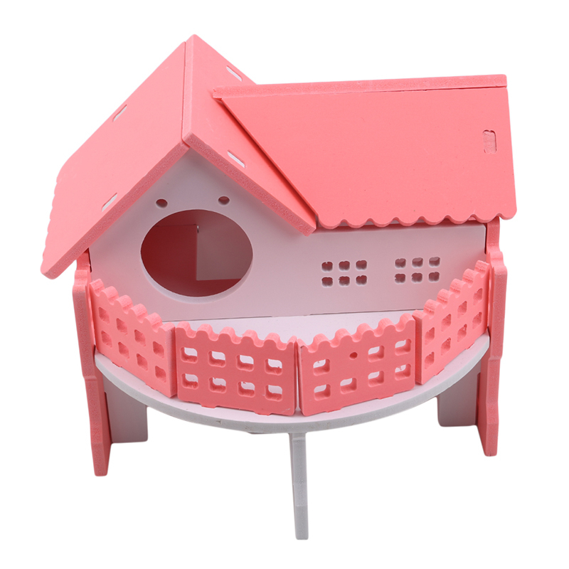 Cute Small Animal Cages Rabbit Hamster House Single-Double layer Skateboard Spinning Wheel Hamster Gerbil Mouse Pet Cage House