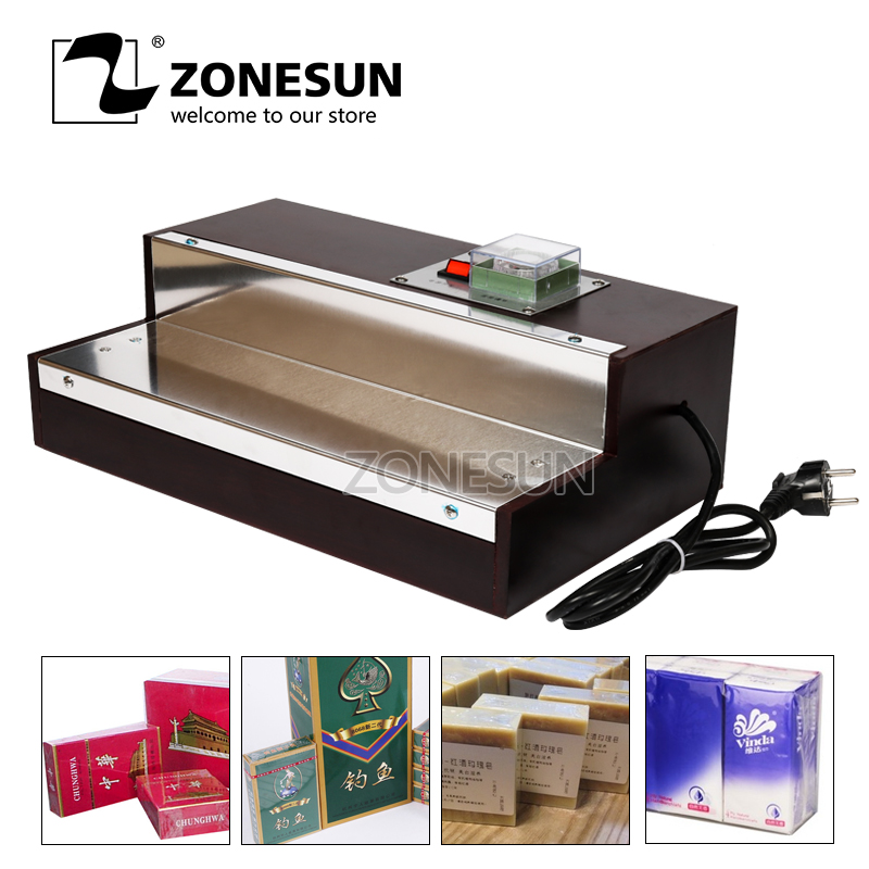 ZONESUN iphone Film Heat Shrink Wrapping Machine For Perfume Box Cigarettes Cosmetics Poker Box Blister Film Packaging Machine