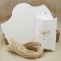 Hot sale new kraft/white/black pillow packing box 30pcs +30pcs string for candy /wedding /event gift stroage paper pillow box