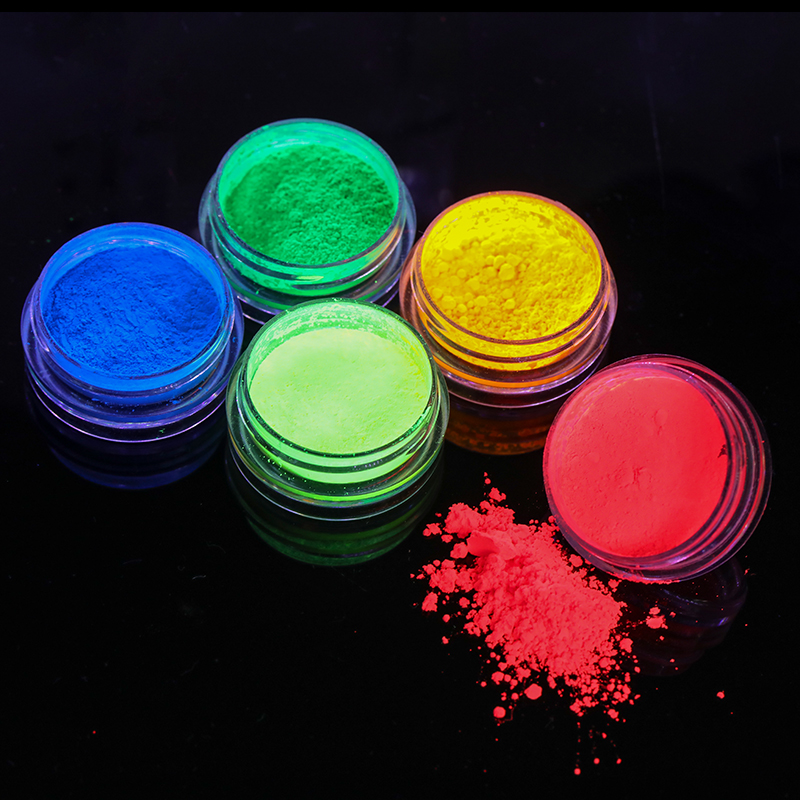 1 Box Neon Phosphor Powder Nail Glitter Powder Colorful Dust Luminous Pigment Fluorescent Powder Nail Glitters Decoration