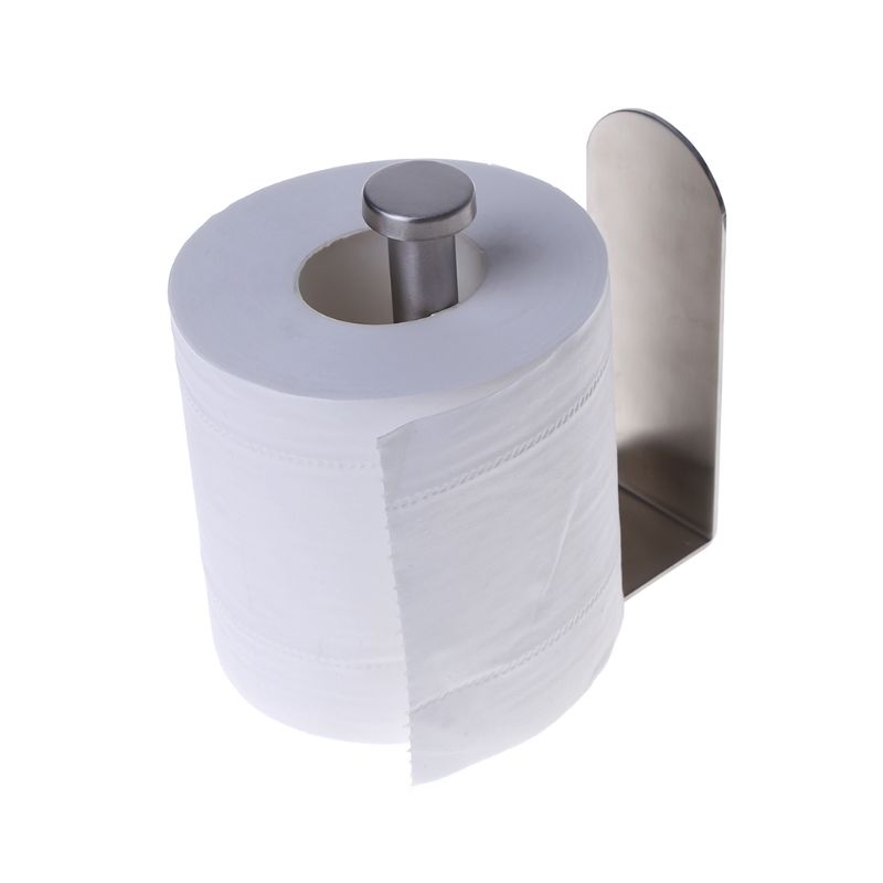 European Style Adhesive Vertical Paper Towel Holder Stainless Steel Wall Mount Bathroom Kitchen Toilet Tissue Roll Storage Rack
