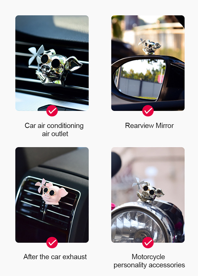 1Pcs Car Air Pig Fragrance Diffuser Air Freshener Auto Interior Scent Aromatherapy Decor Car Interior Accessories