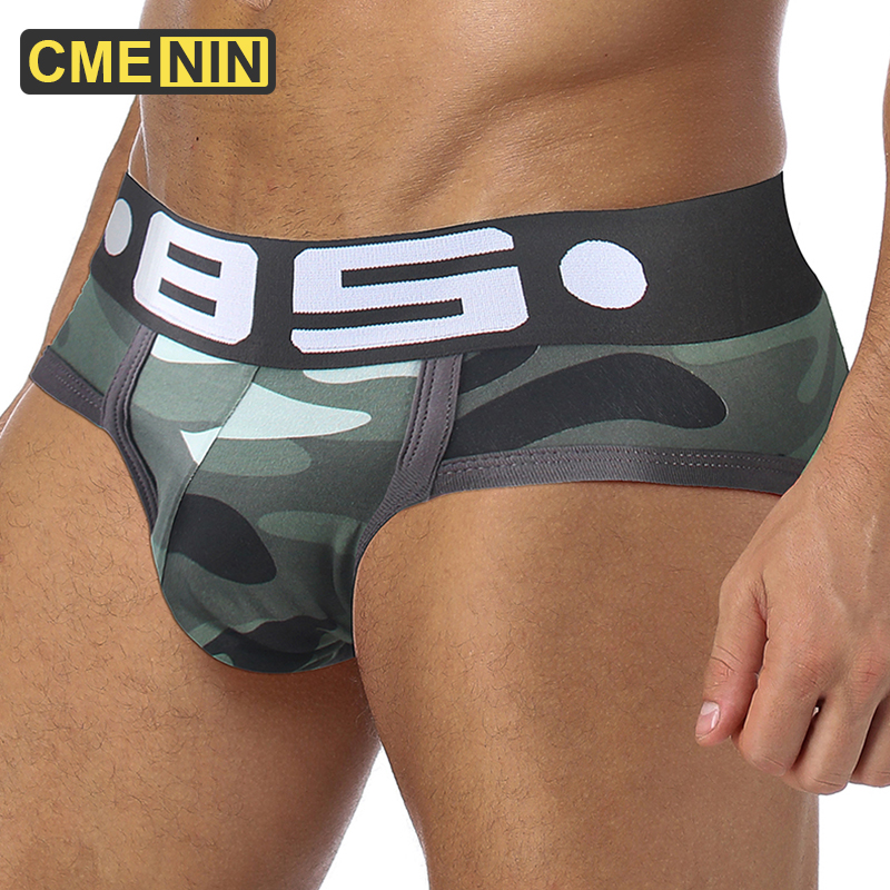 BS Brand Sexy underwear men Camouflage printed Cotton briefs men panties Brief Man Bikini Gay Jockstrap underwear Soft BS141