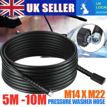 10 meters 5800PSI High Pressure Washer Hose Cord Pipe Car Cleaner Water Cleaning Extension Hose Water Hose M14 M22 Connector