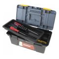 Black Large Portable Plastic Hardware Tool box with Storage Box for Home or Outdoor Finishing Debris