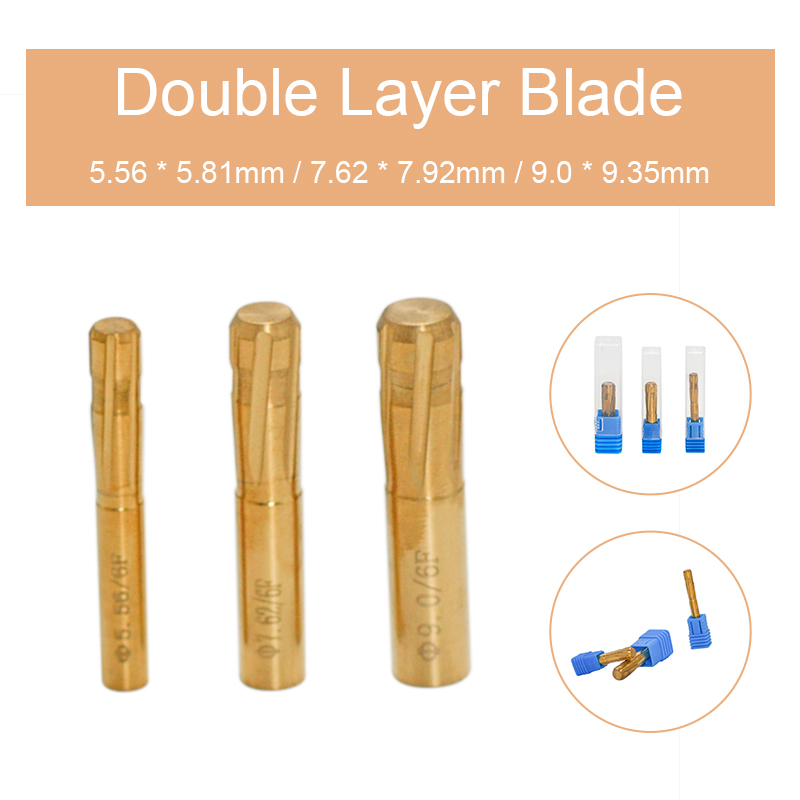 Blade Reamer 6 Flutes Grooves Spiral Reamer Rifling Buttons 5.81-9.35mm Push Double Layer for Rifled Barrel Machine Tool Reamer