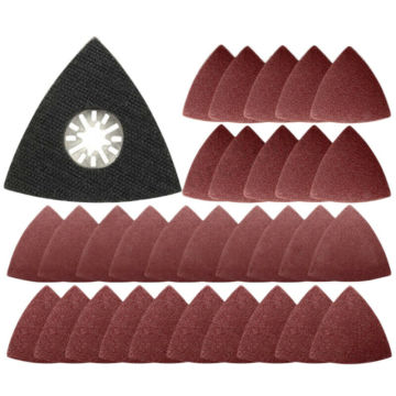 31Pack Grinding Triangle Oscillating Sandpaper Sanding Pad Hook Loop 80/ 120/ 180/ 240/ 320/ 40 Grit For Fein Multimaster