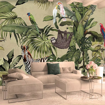 Custom 3D Photo Wallpaper Tropical Rain Forest Bird Palm Leaves Living Room TV Background Wall Mural Non-woven Wallpaper Murals