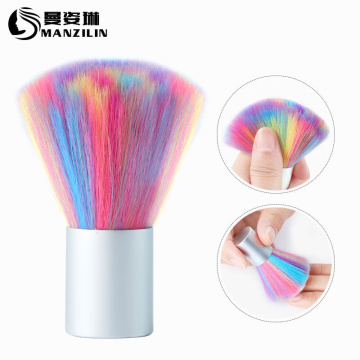 1Pcs Portable Rainbow Color Nail Art Brush Nail Dust Brush UV Gel Nail Cleaning Nail Brush Nail Care Manicure Tools TSLM2