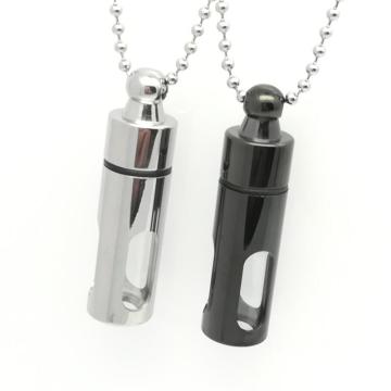 New Fashion Titanium Storage Bottle Perfume Bottles Necklace Glass Cylinder Tube Ashes Urn Lover Cremation Keepsake Jewelry