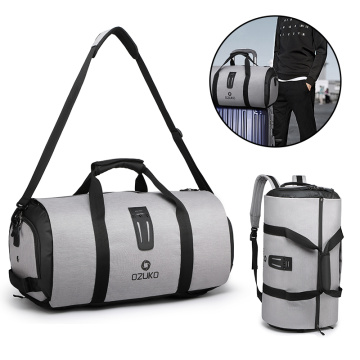 OZUKO Men's Multifunctional Travel Bag Suit Storage Tote Bag Large Capacity Outdoor Waterproof Duffel Bag Built-in Shoe Bag