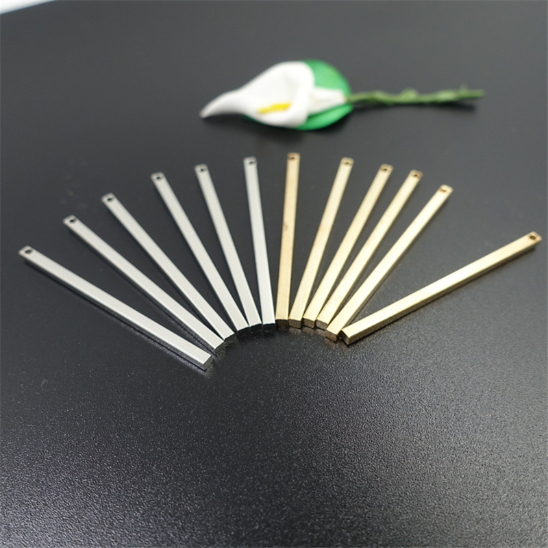 20pcs Square Round Strip Connector DIY Earring Making Accessories 40 50mm Long Stud Earring Jewelry Findings for Women Wholesale