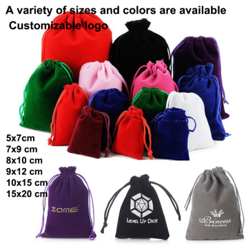 10PCS colorful flannel bag drawstring bag jewelry packaging display drawstring packaging gift bag