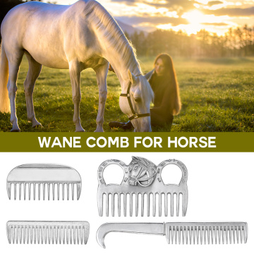 Professional Metal Horse Grooming Comb Tool Aluminum Alloy Horse Comb Mane Tail Pulling Care Products 6.5IN/3.9IN/3.5IN/3.2IN