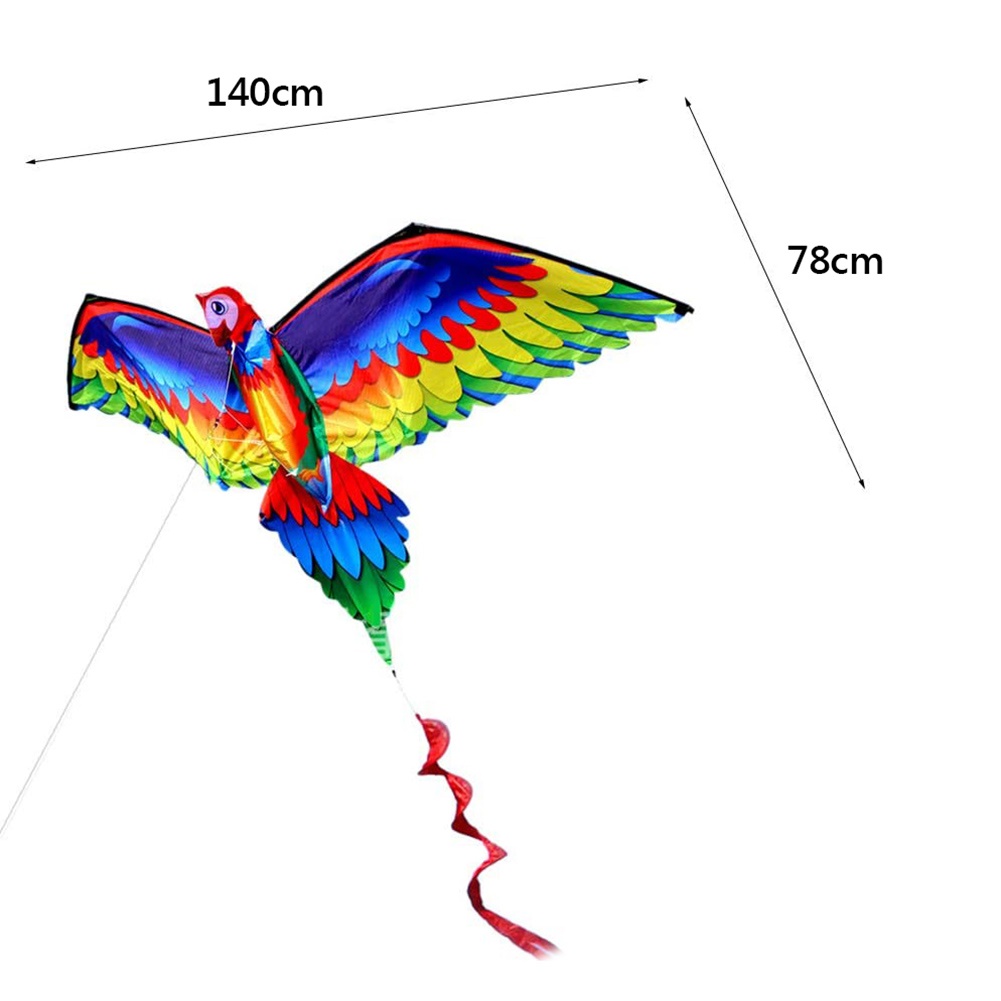 Kids Realistic Big 3D Parrot Kite Children Flying Game Outdoor Sport Playing Toy Garden Cloth Fun Toys Gift with 100m Line