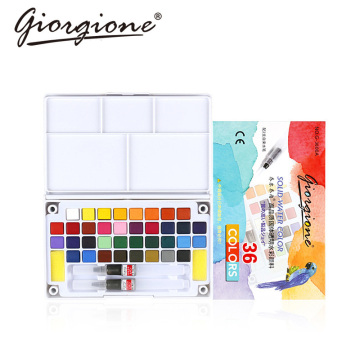 12/18/24/36 Color Giorgione Solid Watercolor Pigment Painting Set Portable Water Color Paint Kids Drawing Aquarelle Art Supplies