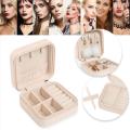Portable Stud Earrings Rings Storage Box Elegant Mini PU Leather Jewelry Box Case Girl Diamond Earring Ear Stud Necklace Box