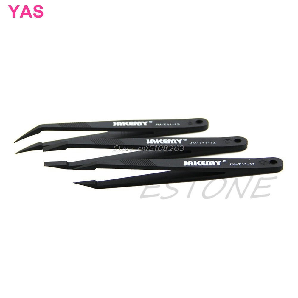 Professional Coated Precision Tweezers Set Non Magnetic Popular 3Pcs #Y207E# Hot Sale