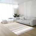 Nordic Cotton Woven Carpets for Living Room Linen Tassel Bedside Bedroom Rug Modern Simple Floor Mat Office Home Decor Washable