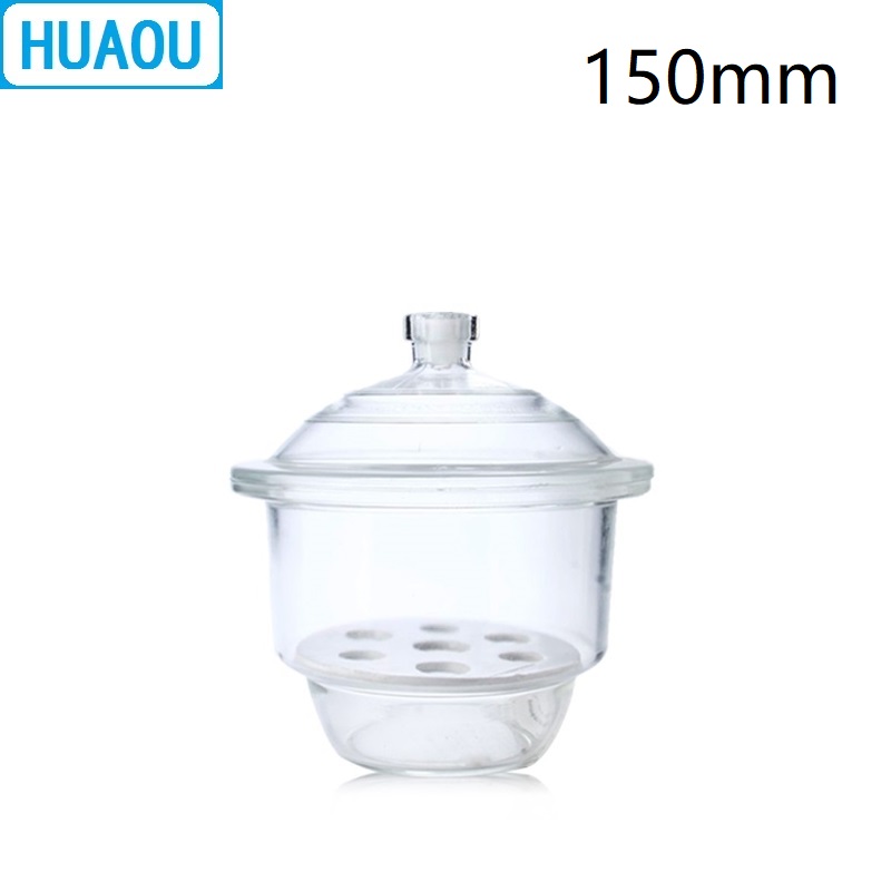 HUAOU 150mm Desiccator with Porcelain Plate Clear Glass Laboratory Drying Equipment
