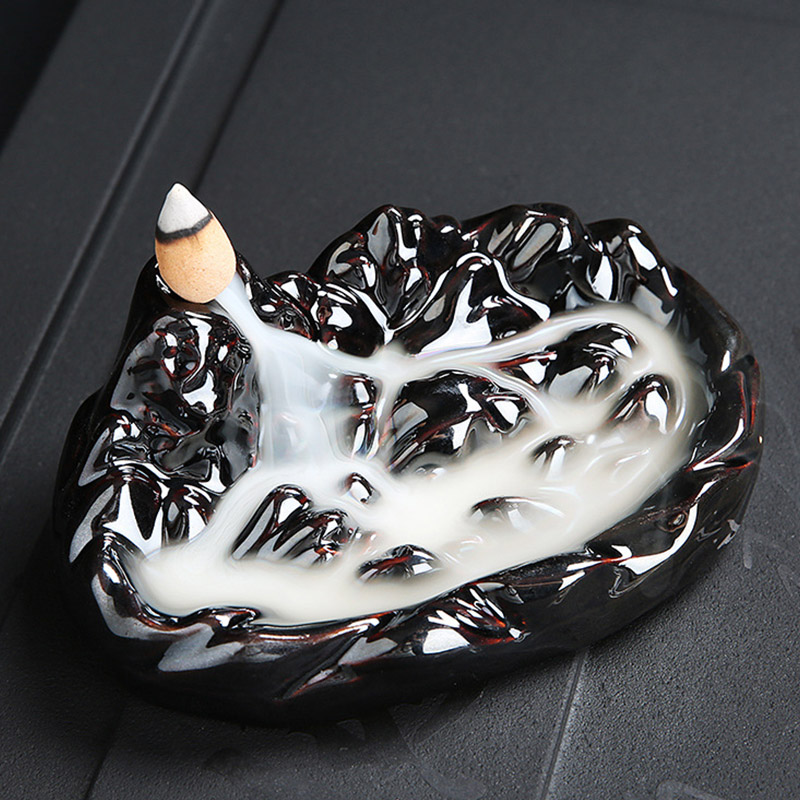 Tower Ceramic Incense Burners Fragrance Holder Backflow Censer Aromatherapy Smoke Reflux Incense Stick Incense Censer 8 Styles