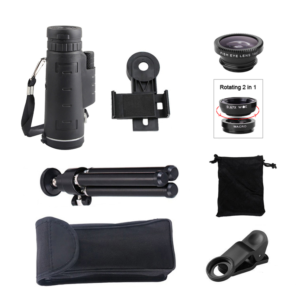 Monocular Zoom phone lens Smartphone Telescope Camera lenses Mobile lens Phone For Iphone 11 8 7 Plus macro lens phone
