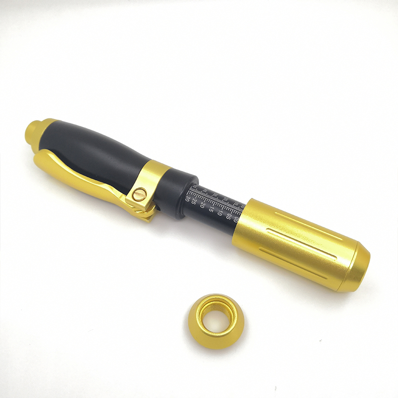 0.3ml &0.5ml Hyaluronic Injection Pen Lip Filler Meso Atomizer Pen Kit Head Gold Injection Acid Guns Anti Wrinkle Syringe Needle