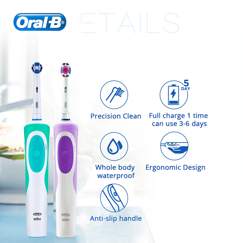 Original Oral B Vitality Electric Toothbrush Rechargeable Rotation Oralb Smart Teeth Whitening Tooth Brush Replacement Head Gift