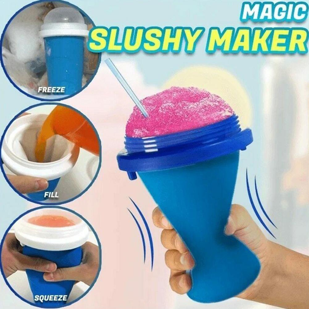 Squeeze Cup Slushy Maker Ice Cream Maker Squeeze Maker Smoothie Bottle Cup Slushy Straw Cooling With Sup X0B3
