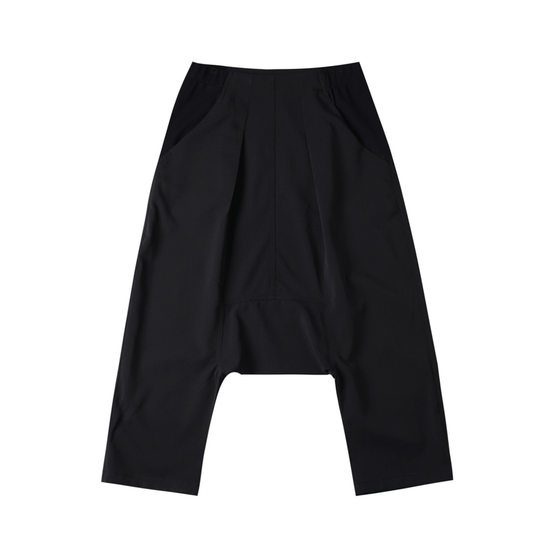 [EAM]2021 New Spring Solid Color High Elastic Waist Black Losoe Knitting Split Joint Cross Pants Women Trousers Fashion Tide JE8