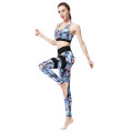 2020 New Sexy Ladies' Print Yoga Set High Waist Hip Bottom Pants Running Fitness Yoga Blouse Pant Suit спортивный костюм#40