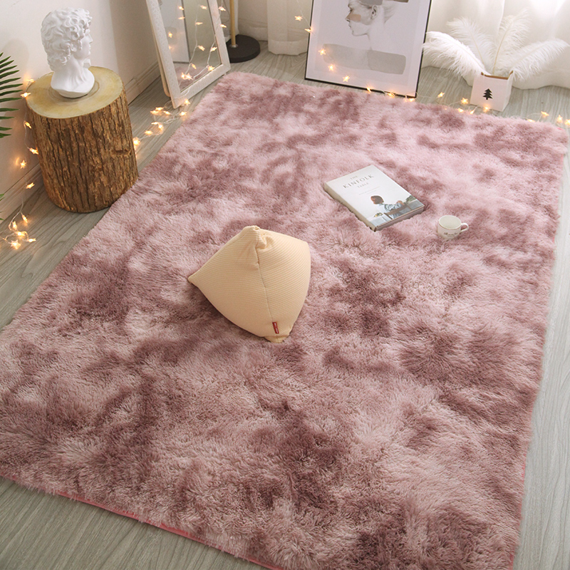 European long hair fashion bedroom carpet bay window bedside mat washable personality blanket Gradient color living room rug