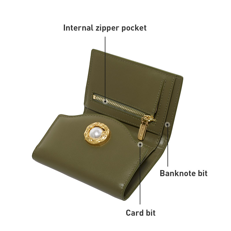 LA FESTIN 2020 new fashion three-folding card holder coin purse retro leather clutch bag short female wallet