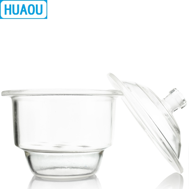 HUAOU 240mm Desiccator with Porcelain Plate Clear Glass Laboratory Drying Equipment