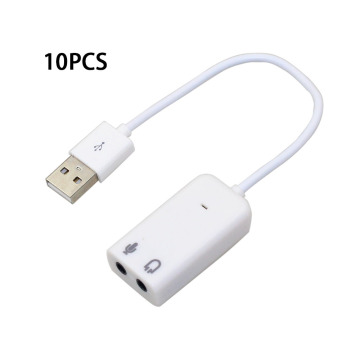 10PCS External USB Audio Sound Card Adapter 7.1 Virtual Channel With Cable Microphone 3.5mm interface Sound Cards