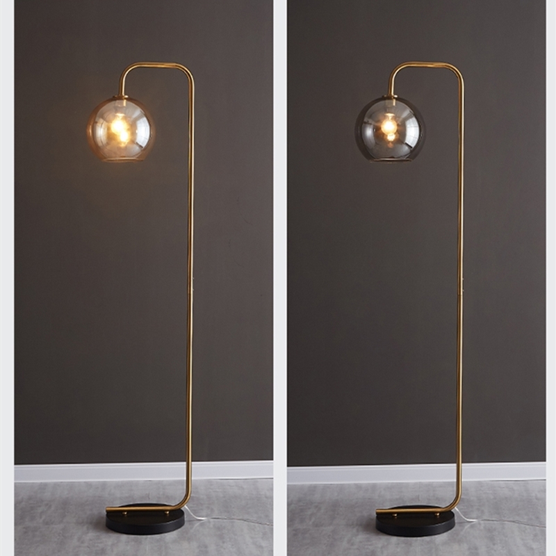 Modern Gold Floor Lamp Iron Glass Floor Lamps For Living Room Bedroom Study Decor Light Nordic Home E27 Bedside Standing Lamp