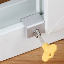 Small Aluminum Alloy Adjustable Sliding Window Lock Door Frame Safety Lock Sliding Door Stopper Window Hardware Accessories