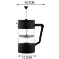 French Press Coffee Maker with Reusable Filter, Large Comfortable Handle & Gl Protecting Durable Black Shell