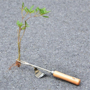 Weeder Fork Stainless Steel Wood Handle Gardening Weeding Tool Transplanting Digging Tools Manual Root Hand Digging Puller #j3s