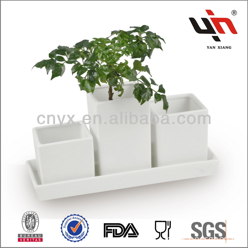 Imej Pasu Bunga Moden Square Chao An Yanxiang Porcelain Manufactory Pasu Bunga Moden Square