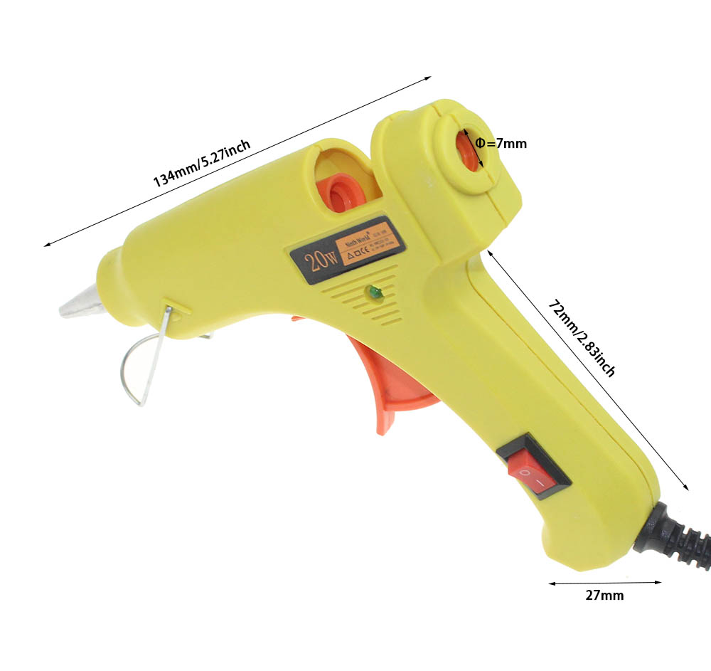 Ninth World Hot Melt Glue Gun 100-240v 20W Thermo Electric Gluegun Heat Repair Tool With 10 Pcs Glue Sticks 3 Colors