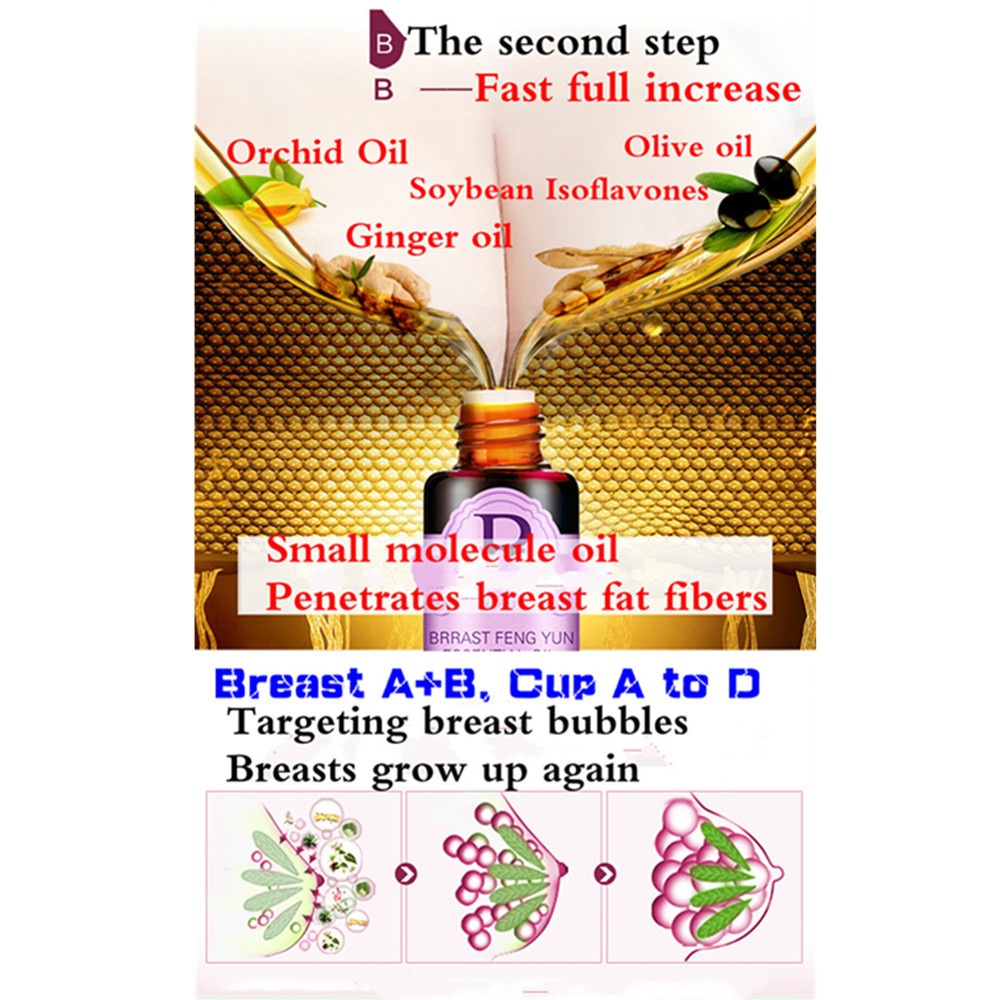 2Pcs A+B 20ml Ginger Fast Grow Up Busty Powerful Breast Enlargement Oil Plant Breast Plump C Breast Body Product