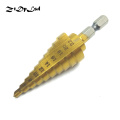 ZtDpLsd 1Pcs 4-22mm 1/4'' 6.35mm Hexagonal Shank HSS 4241 Steel Step Drill Multi-function Core Drill Bit For Metal Wood Drilling