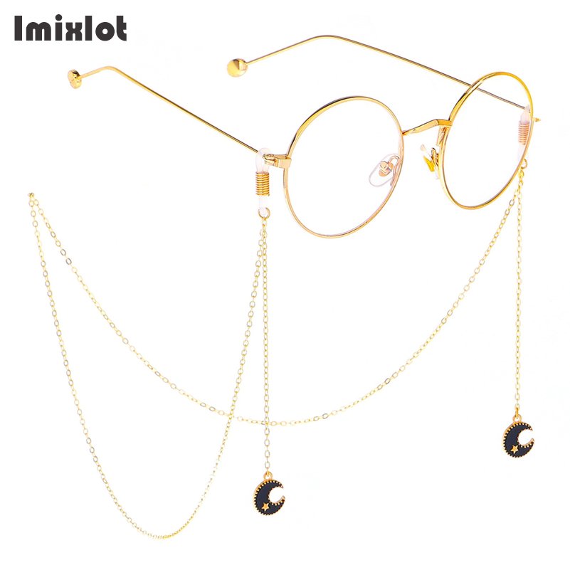 Fashion Pendant Reading Glasses Chain Star Triangle Moon Metal Sunglasses Cords Eyeglass Chains & Lanyards Gold Eyewear Retainer