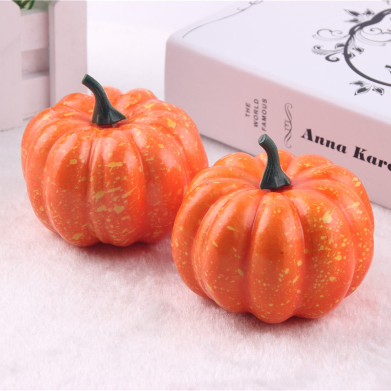 Big Realistic Fall Mini Artificial Pumpkins Foam Pumpkins 8.5cm Small Pumpkins Fake Foam Halloween Decorative Pumpkins