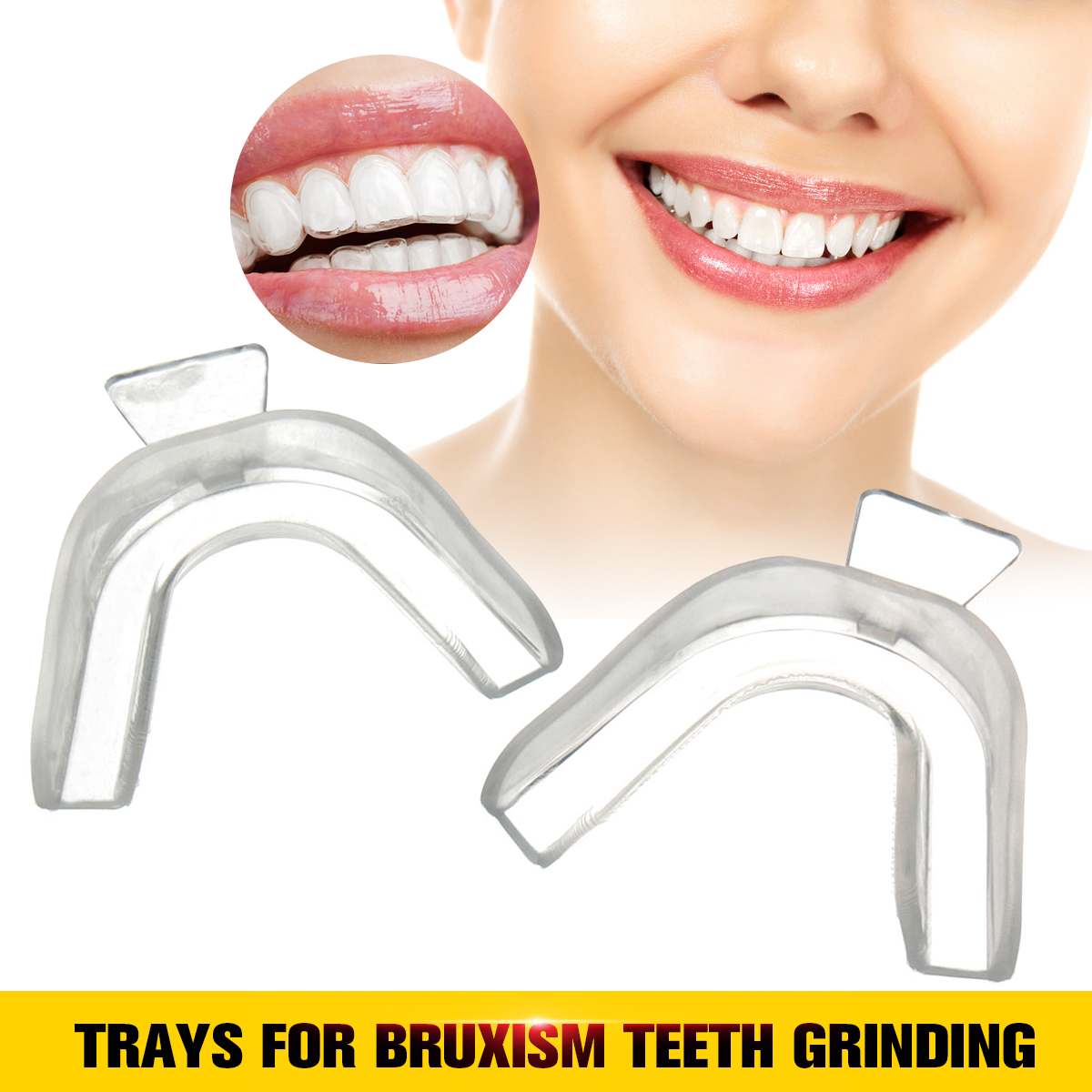 2Pcs Boxing Protection Transparent Mouth Guard Tray Sport Equipment Night Guard Gum Shield Mouth Tray for Bruxism Teeth Grinding