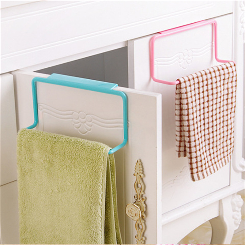 Kitchen Organizer Towel Rack Hanging Holder Bathroom Cabinet Cupboard Door Back Hanger Kitchen Supplies Accessories