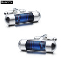 HAWSON Novelty Cuff links and Tie Clip Set Mens Blue Water Level Cufflinks Separated Selling Available