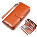 Women Long Wallets Fashion PU Leather Zipper Clutch Lady Handbags Coin Purse Money Pocket Brown Black Phone Bag
