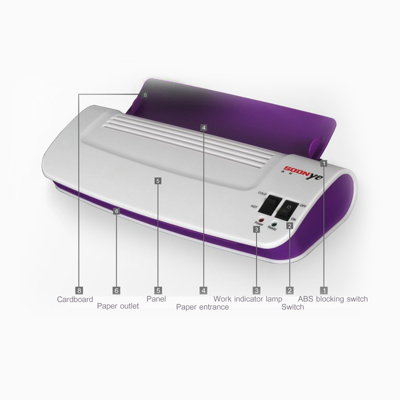 Hot and Cold Laminator Machine for A4 Document Photo Blister Packaging Plastic Film Roll Laminator M-25"